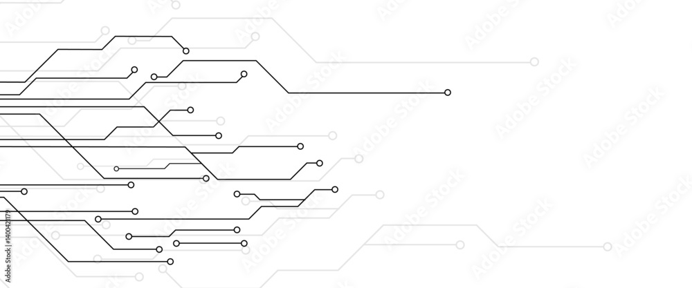 Aufkleber Abstract futuristic circuit board Illustration, Circuit board with various technology element. Hi tech digital connect, communication, High technology concept.