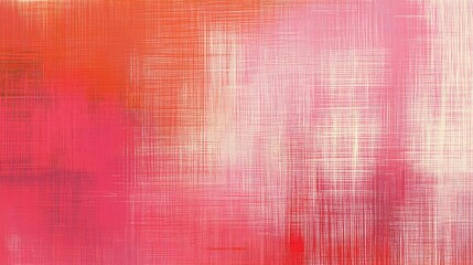 A vibrant, textured abstract design in shades of red and pink.