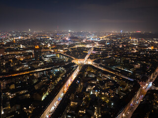 Naklejka premium Munich in Germany from the air at night
