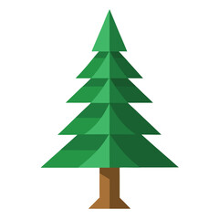 modern flat style Pine tree isolated on white background