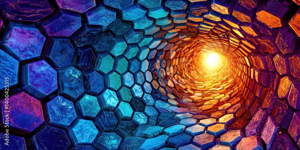Poster a colorful, abstract image of a spiral with a yellow center