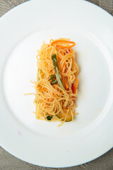 fresh and delicious salad with dressing