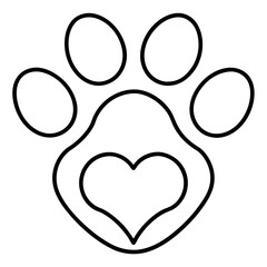 Heartwarming Paw Line Art