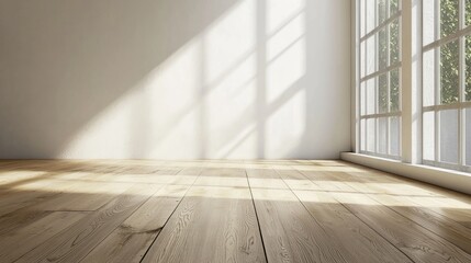 Light wooden floor surface with minimal design.