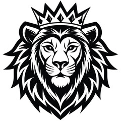 Obraz premium Wild lion head vector art illustration, a powerful animal mascot symbol