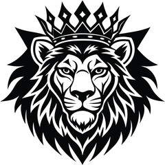 Wild lion head vector art illustration, a powerful animal mascot symbol