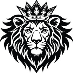 Wild lion head vector art illustration, a powerful animal mascot symbol