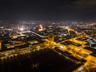 Fototapeta premium Munich in Germany from the air at night