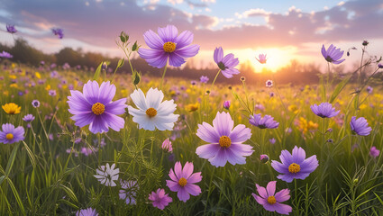 spring meadow with flowers