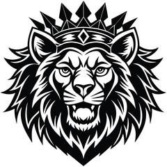 Obraz premium Wild lion head vector art illustration, a powerful animal mascot symbol