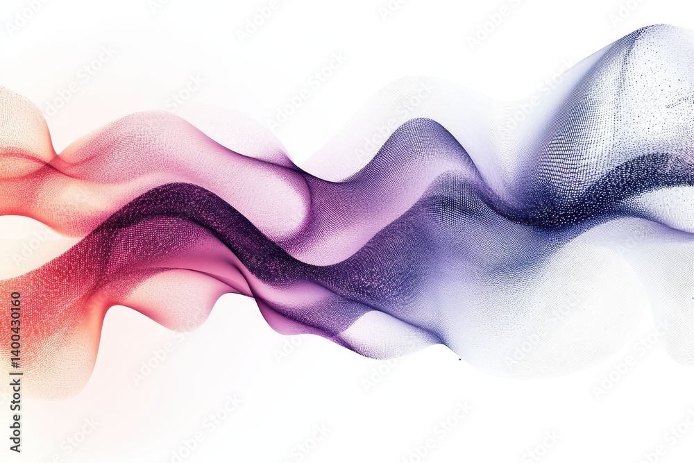 Poster Colorful wave patterns create a dynamic visual effect with smooth gradients and flowing lines that evoke a sense of motion and energy in an abstract art style