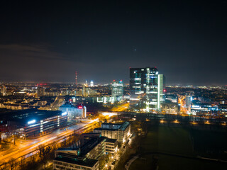 Obraz premium Munich in Germany from the air at night