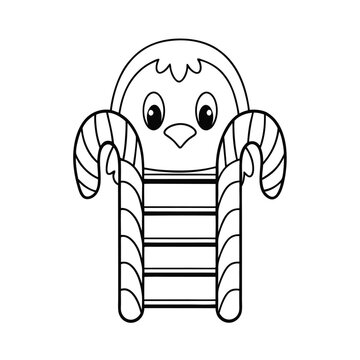 recommend clip art: kiwi climbing a candy cane ladder line art vector  (1).eps