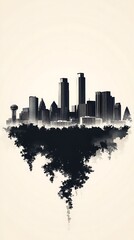 Obraz premium Austin Skyline Abstract Art
