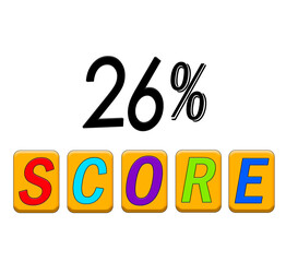 twenty six percent score sign illustration 