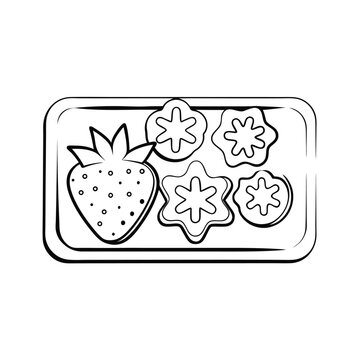 recommend clip art: watermelon slice sledding downhill line art vector