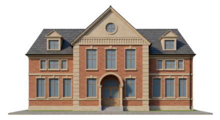 Isolated Brick School Building