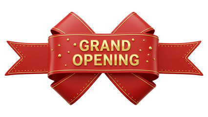 Grand opening design with Red Ribbon - White Background