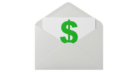 Isolated Dollar Sign Envelope