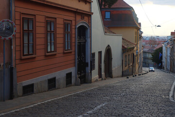 Obraz premium Colorful historic buildings in central Zagreb, Croatia.