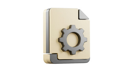 Fototapeta premium Isolated File With Gear Symbol