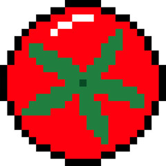 Fototapeta premium Pixel tomato. 8 bit Tomato. Pixel art vegetables 