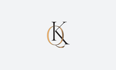 QK, KQ , Q , K , Abstract Letters Logo Monogram	