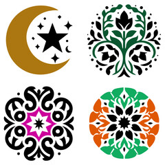 Applied floral mandala presenting symmetrical artistry and refined geometric decoration