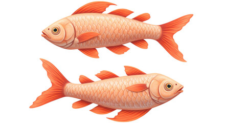 Isolated Two Goldfish