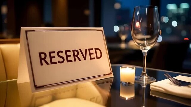 A Reserved card on a cafe or restaurant table