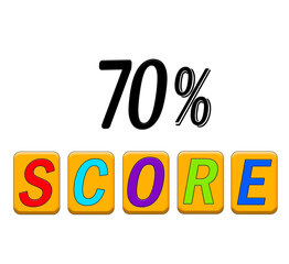 70 Percent Score sign