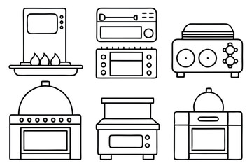  oven line art minimalistic kitchen appliance drawing style