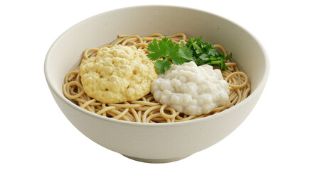 Isolated Noodles with Egg and Herbs