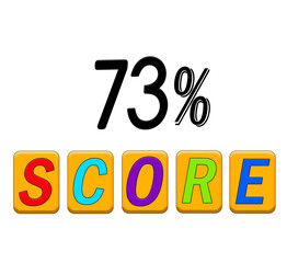 73% score sign illustration isolated on white background