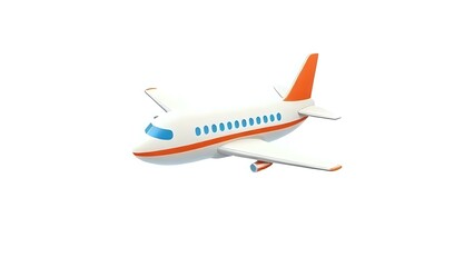 A fun and vibrant 3D cartoon aeroplane with bold colors and a playful design, isolated on a white background, exuding an animated, cheerful vibe with exaggerated features and a sense of adventure