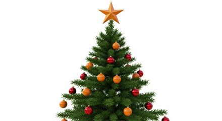 Isolated Decorated Christmas Tree
