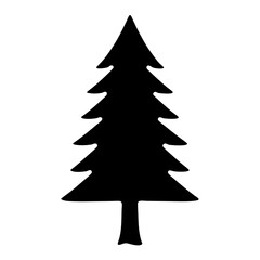 Elegant silhouette of a coniferous evergreen tree for holiday and nature designs