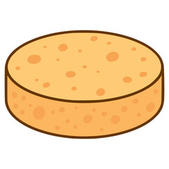 round cheese food nature healthy flat color vector illustration template design