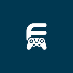 letter E gamepad creative company logo vector illustration template design