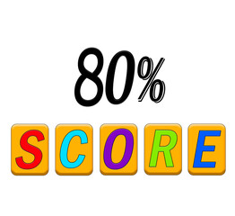 80 Percent Score Icon – Achievement Badge, Progress Bar, Test Score Indicator