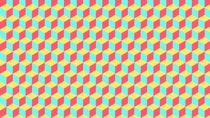 Colorful cube pattern with high contrast and pop art style. This design gives an energetic and expressive impression, very suitable for branding, packaging, or eye-catching designs.