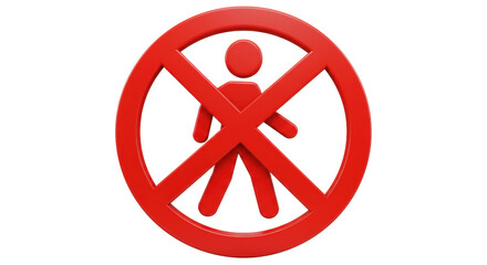 Isolated No Entry Sign