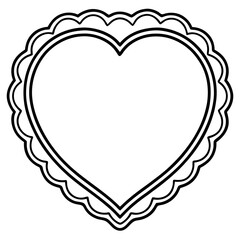 Line drawing of a heart-shaped photo frame