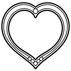 Line drawing of a heart-shaped photo frame