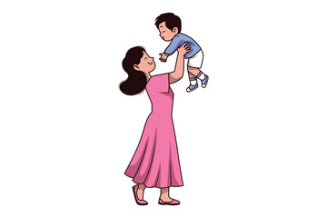 Cartoon Mothers Day Illustration