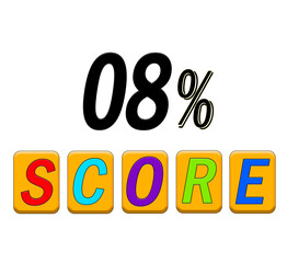 Eight percent score text design