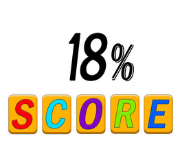 Colorful 18% Score fun and eye-catching percentage display