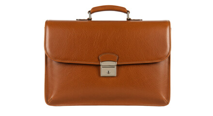 Isolated Brown Leather Briefcase
