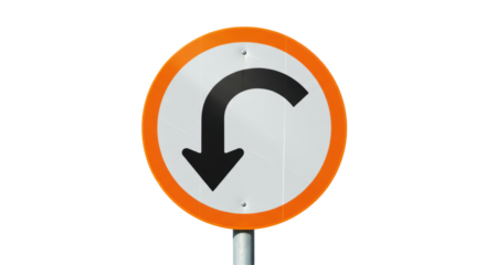 Isolated U-Turn Sign Traffic