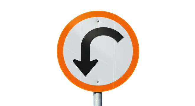 Isolated U-Turn Sign Traffic